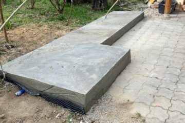Wir legen das Fundament aus Beton oder Stein